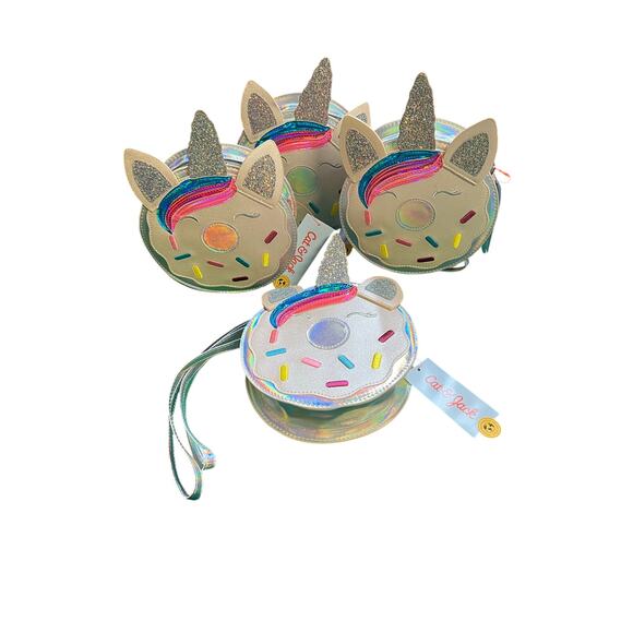 Cat and Jack Handbags - NWT Cat & Jack Iridescent Unicorn Donut Crossbody Bag - Holographic